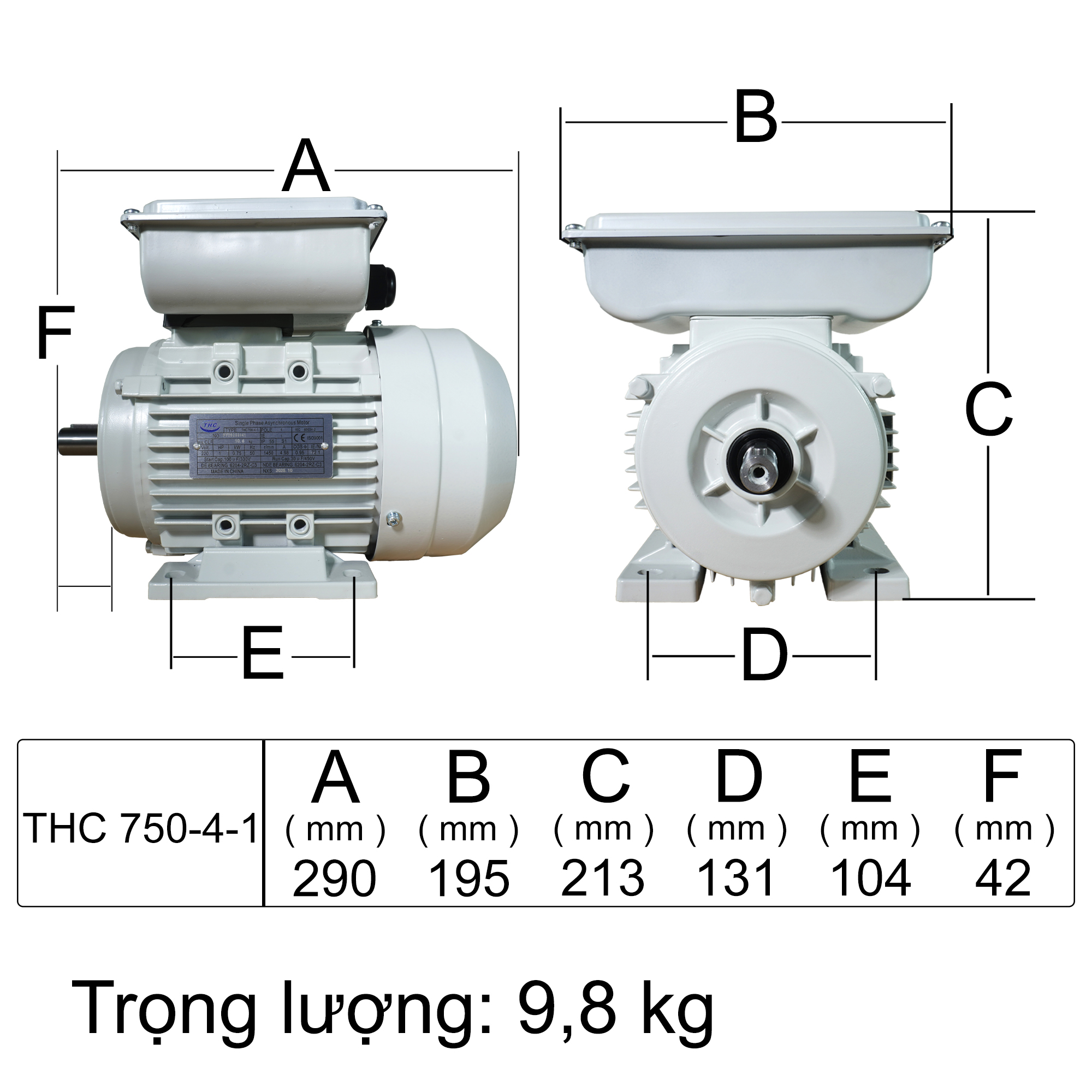 Motor Kéo THC 750-4-1 (1 phase)